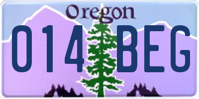 OR license plate 014BEG