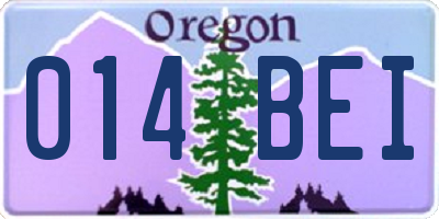 OR license plate 014BEI