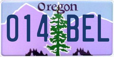 OR license plate 014BEL