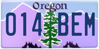 OR license plate 014BEM