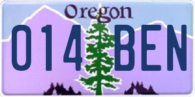OR license plate 014BEN