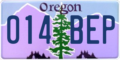 OR license plate 014BEP