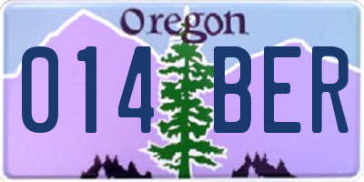 OR license plate 014BER