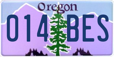 OR license plate 014BES