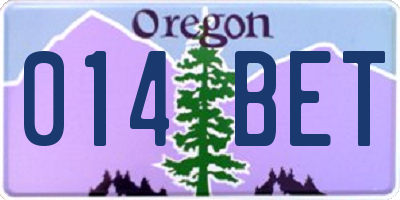 OR license plate 014BET