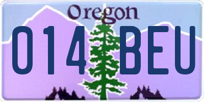 OR license plate 014BEU