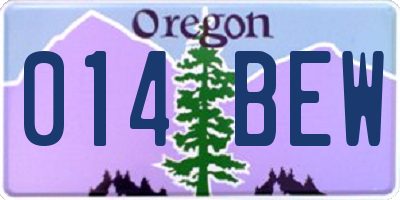 OR license plate 014BEW