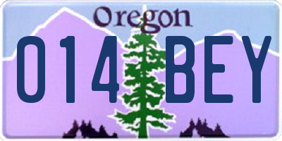 OR license plate 014BEY