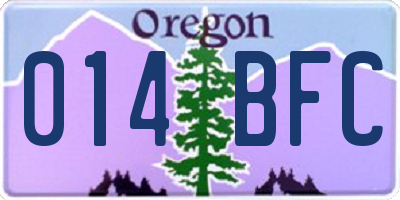OR license plate 014BFC