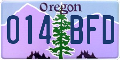 OR license plate 014BFD