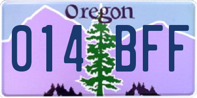 OR license plate 014BFF