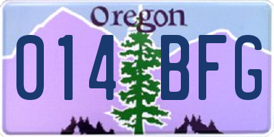 OR license plate 014BFG