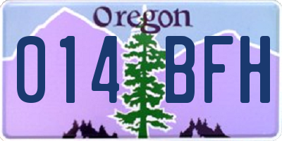 OR license plate 014BFH