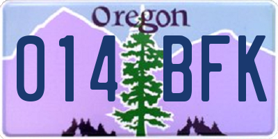 OR license plate 014BFK