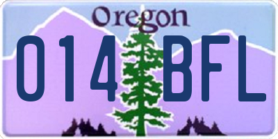 OR license plate 014BFL