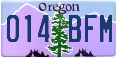 OR license plate 014BFM