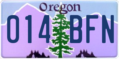 OR license plate 014BFN