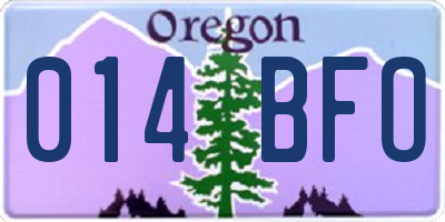 OR license plate 014BFO