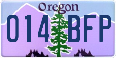 OR license plate 014BFP