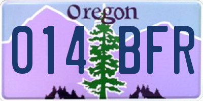OR license plate 014BFR