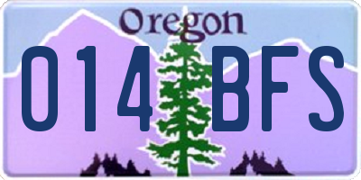 OR license plate 014BFS