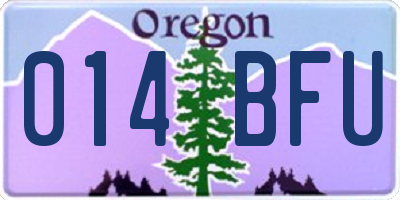 OR license plate 014BFU