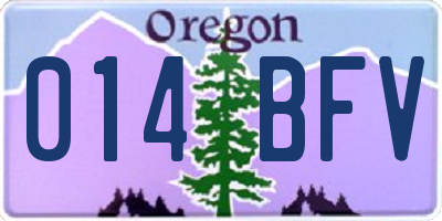 OR license plate 014BFV