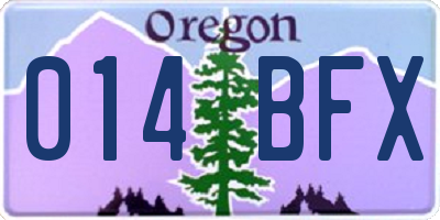 OR license plate 014BFX