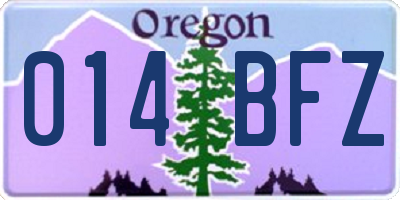 OR license plate 014BFZ