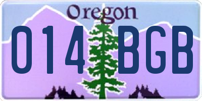 OR license plate 014BGB