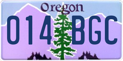 OR license plate 014BGC