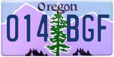OR license plate 014BGF