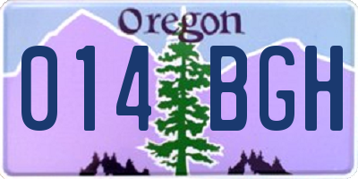 OR license plate 014BGH