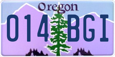 OR license plate 014BGI