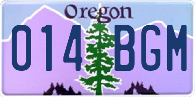 OR license plate 014BGM