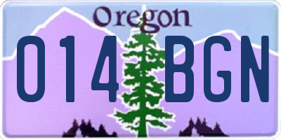OR license plate 014BGN