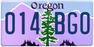 OR license plate 014BGO