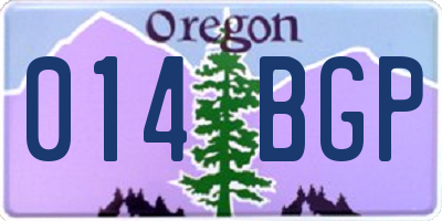 OR license plate 014BGP