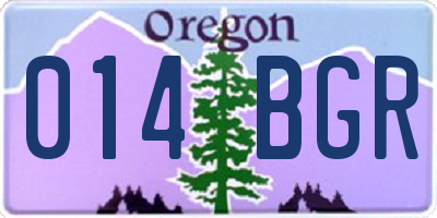 OR license plate 014BGR