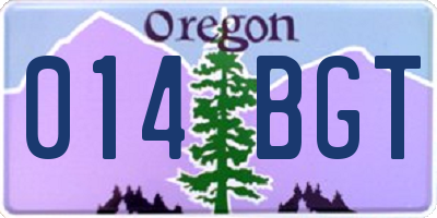 OR license plate 014BGT