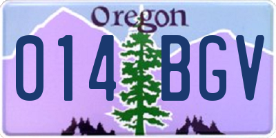 OR license plate 014BGV