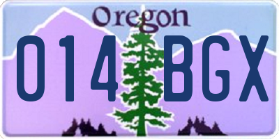 OR license plate 014BGX