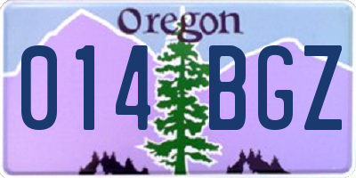 OR license plate 014BGZ