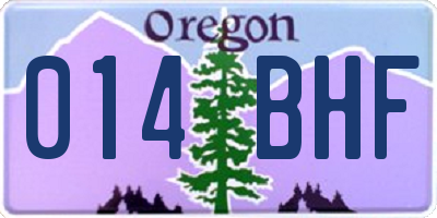 OR license plate 014BHF