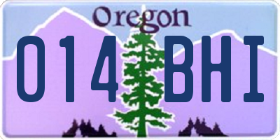 OR license plate 014BHI