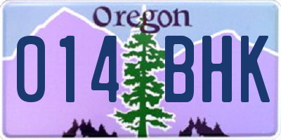 OR license plate 014BHK