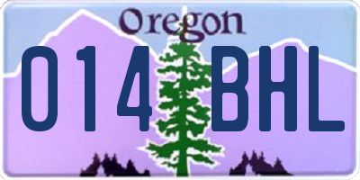 OR license plate 014BHL