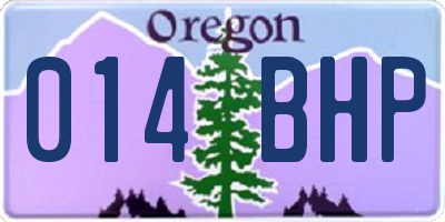 OR license plate 014BHP