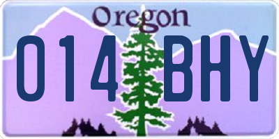 OR license plate 014BHY