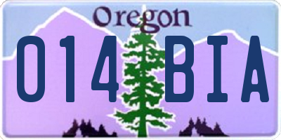 OR license plate 014BIA
